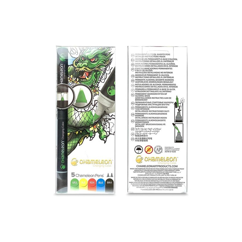 Materiais Belas Artes - Caso Chameleon de 5 Marcadores Changing Color (Tons Primários) | totenart.com