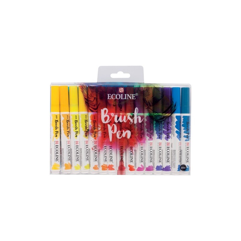 Materiais Belas Artes - Set Marcador Aquarela Ecoline Brush Pen 30 ud | totenart.com