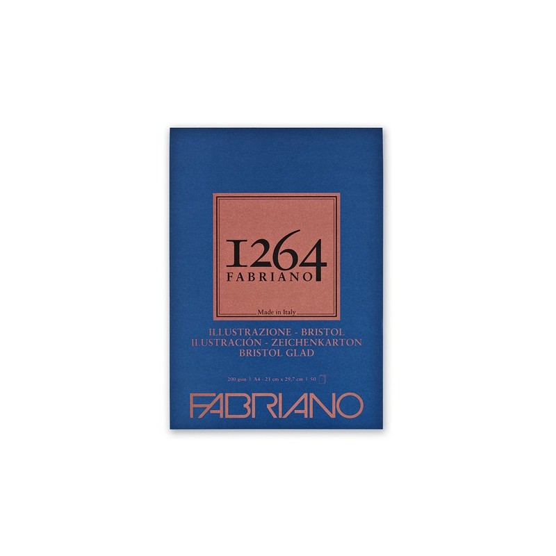 Materiais Belas Artes - Bloco Fabriano 1264 Bristol 200 gr, 21x29.7cm (A4), 50 f. | totenart.com