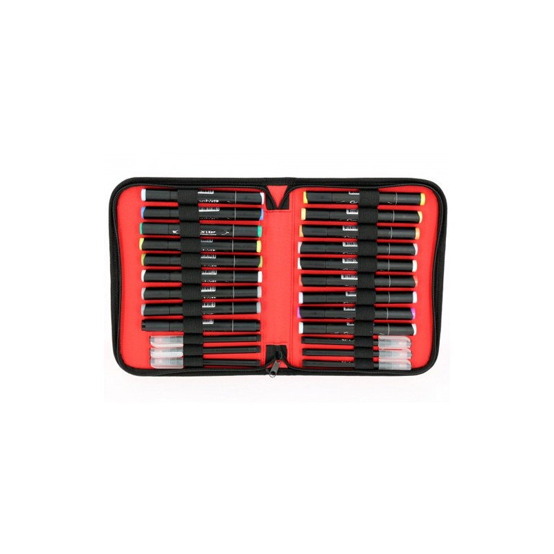 Materiais Belas Artes - Estojo com 18 marcadores + 6 delineadores  | totenart.com