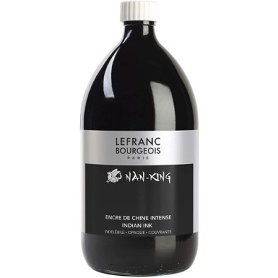 Tinta Chinesa Preta, Lefranc, frasco 250 ml.