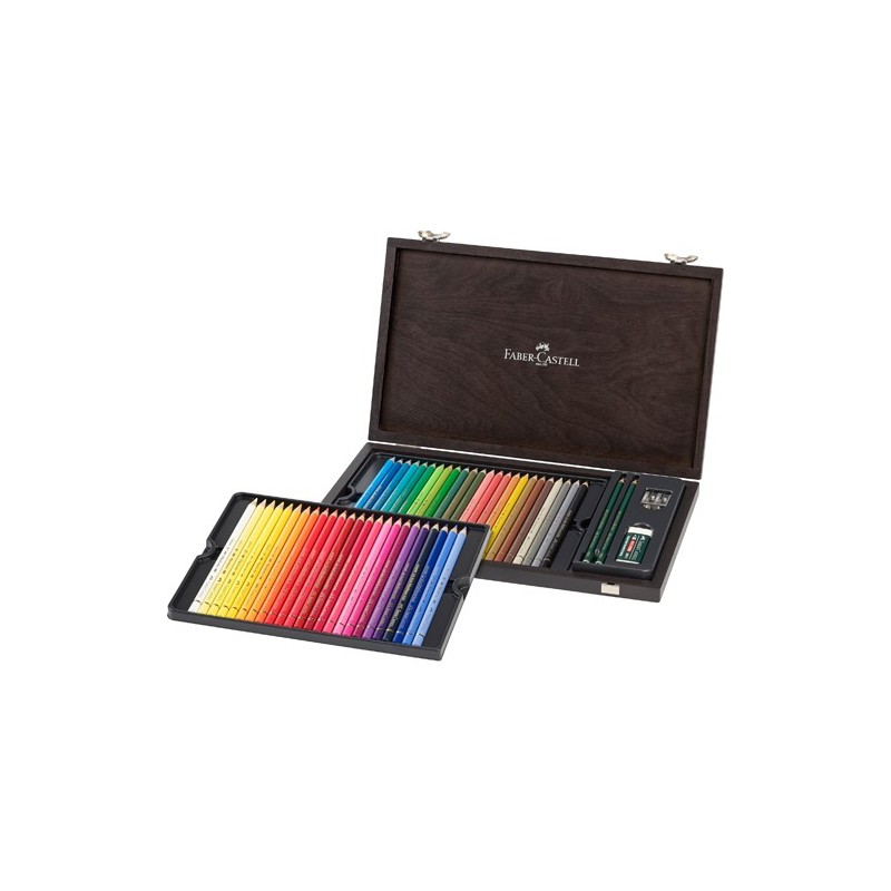 Materiais Belas Artes - Caixa madeira Lápis Cor POLYCHROMO, Faber Castell (48 cores) | totenart.com