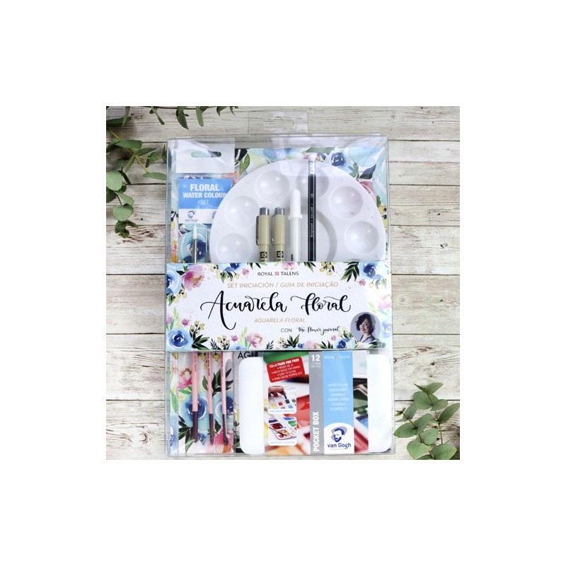 Materiais Belas Artes - Conjunto de aquarela \"The Flower Journal\", Talens | totenart.com