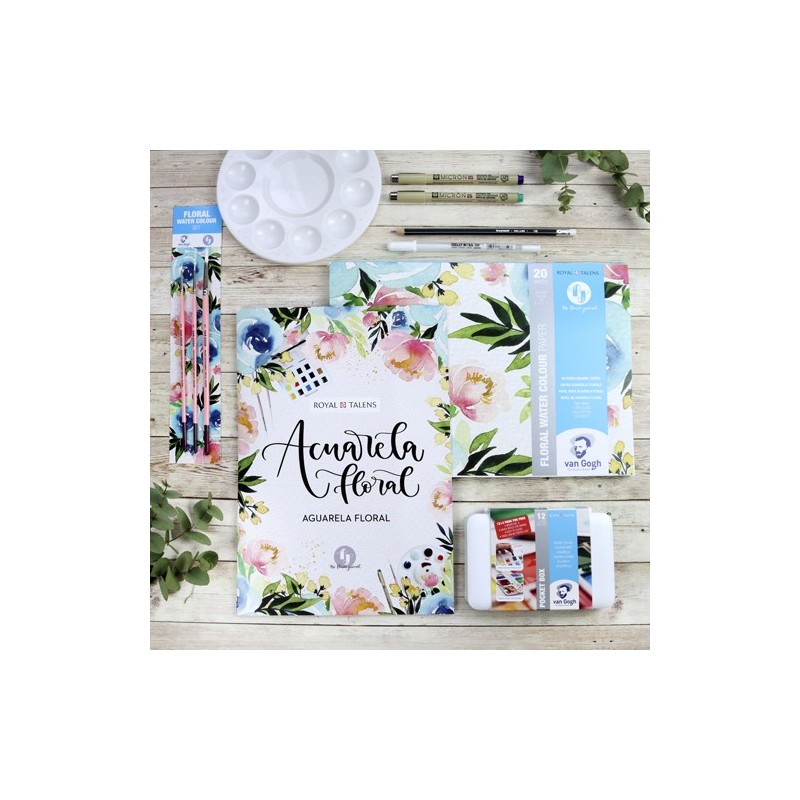 Materiais Belas Artes - Conjunto de aquarela \"The Flower Journal\", Talens | totenart.com