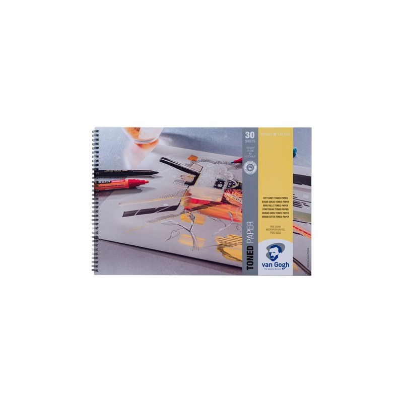 Materiais Belas Artes - Bloco Toned Paper Van Gogh Cidade Cinza, 30 folhas, 120 gr (A3) | totenart.com