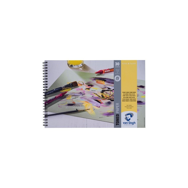 Materiais Belas Artes - Bloco Toned Paper Van Gogh Floresta Verde, 30 folhas, 120 gr (A4) | totenart.com