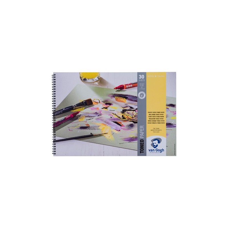 Materiais Belas Artes - Bloco Toned Paper Van Gogh Floresta Verde, 30 folhas, 120 gr (A3) | totenart.com