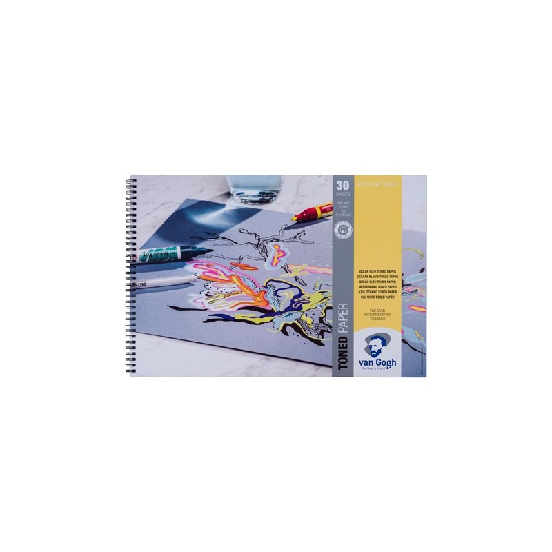 Materiais Belas Artes - Bloco Toned Paper Van Gogh Oceano Azul, 30 folhas, 120 gr (A3) | totenart.com