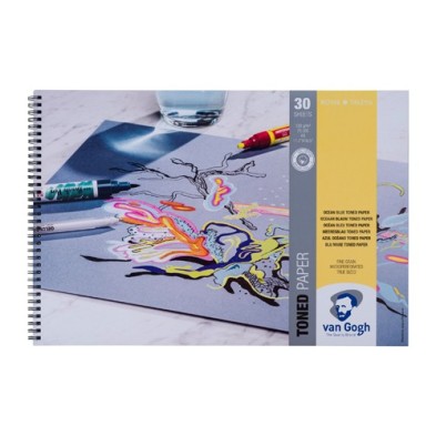 Materiais Belas Artes - Bloco Toned Paper Van Gogh Oceano Azul, 30 folhas, 120 gr (A3) | totenart.com