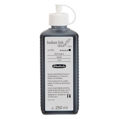Materiais Belas Artes - Tinta preta chinesa 250 ml. Schmincke | totenart.com