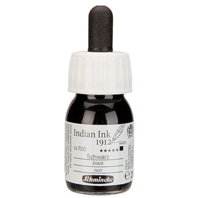 Materiais Belas Artes - Tinta preta chinesa 28 ml. Schmincke | totenart.com