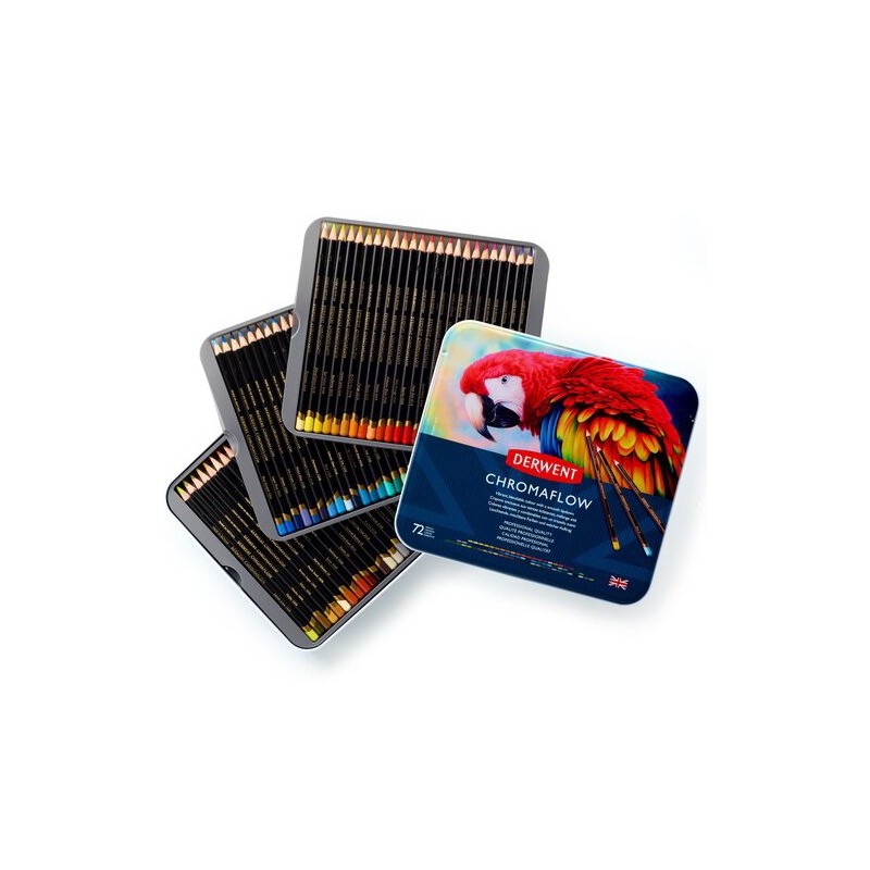Materiais Belas Artes - Caixa lápis Derwent Chromaflow, 72 cores | totenart.com