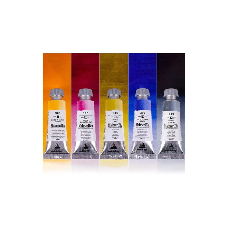 Materiais Belas Artes - Caixa de aquarela MaimeriBlu, 5 tubos de 12 ml | totenart.com