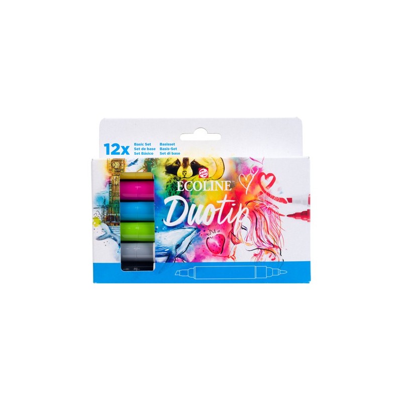 Materiais Belas Artes - Estojo Marcador Ecoline Marker  Duo Tip Basic Set 12 | totenart.com