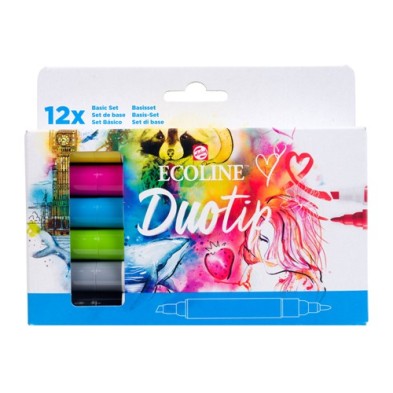 Materiais Belas Artes - Estojo Marcador Ecoline Marker  Duo Tip Basic Set 12 | totenart.com
