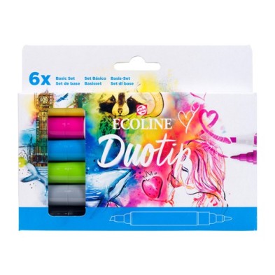 Materiais Belas Artes - Estojo Marcador Ecoline Marker  Duo Tip Basic Set 6 | totenart.com