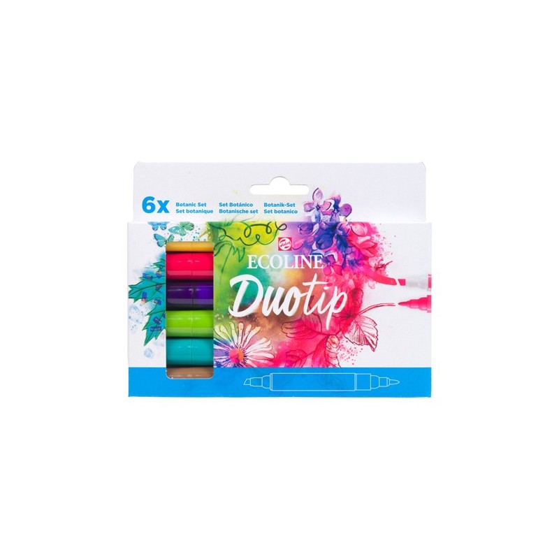 Materiais Belas Artes - Estojo Marcador Ecoline Marker  Duo Tip Botanic Set 6 | totenart.com
