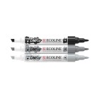 Materiais Belas Artes - Estojo Marcador Ecoline Marker  Duo Tip Blck-Grey Set3 | totenart.com