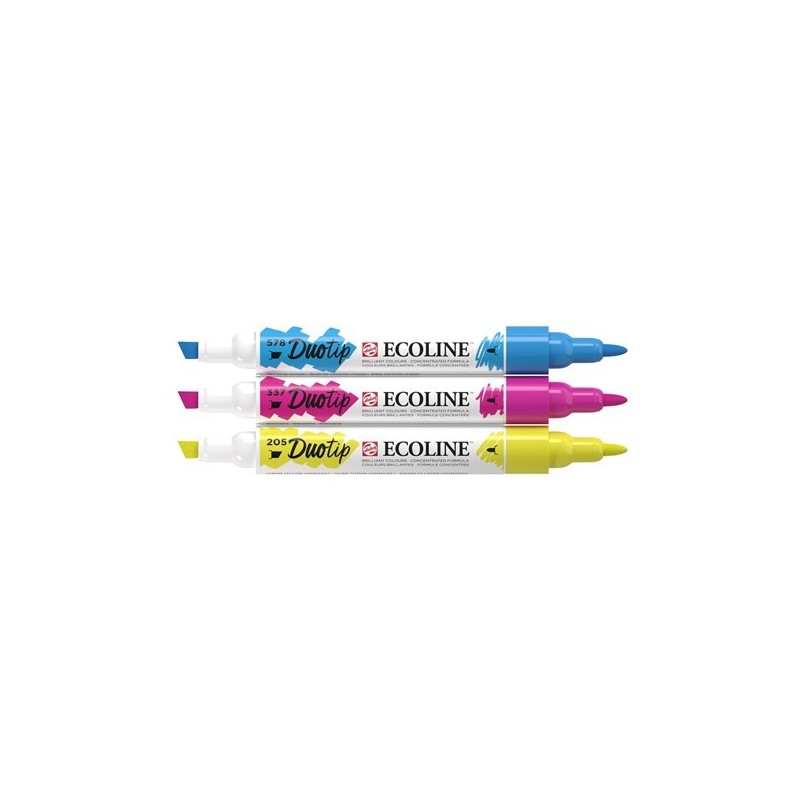 Materiais Belas Artes - Estojo Marcador Ecoline Marker  Duo Tip Primary Set3 | totenart.com