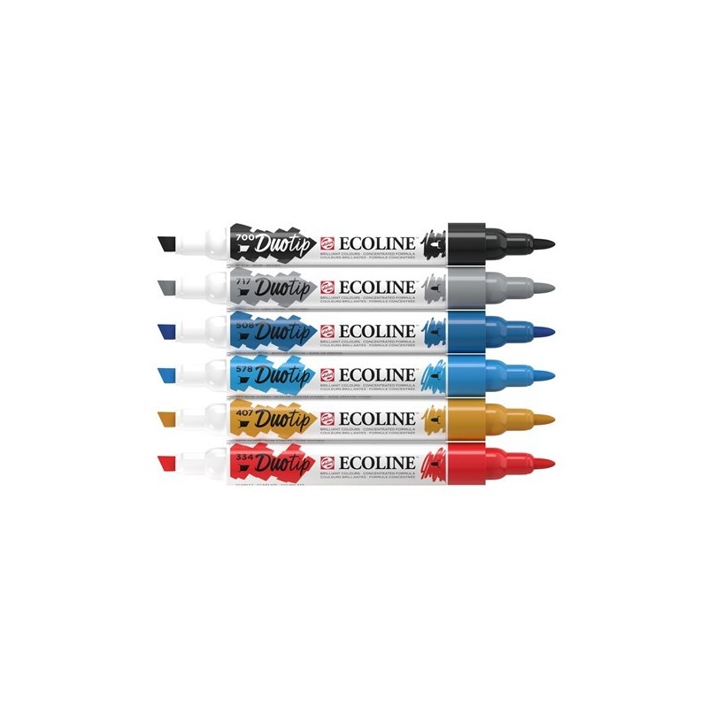 Materiais Belas Artes - Estojo Marcador Ecoline Marker  Duo Tip Urb. Lands. Set 6 | totenart.com