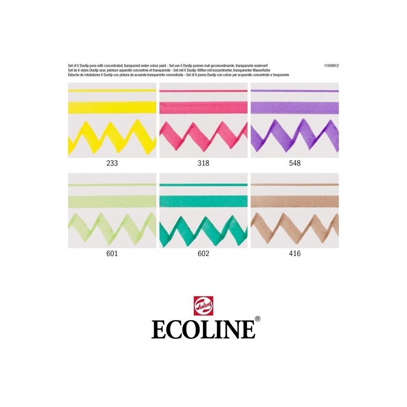 Materiais Belas Artes - Estojo Marcador Ecoline Marker  Duo Tip Botanic Set 6 | totenart.com