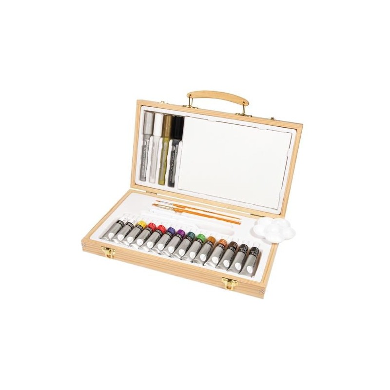 Oleo Van Gogh, caixa madeira, 10 cor.