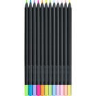 Materiais Belas Artes - Estojo 12 lápis Black Edition Faber Castell Pastel+Neón | totenart.com