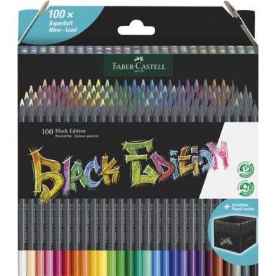 Materiais Belas Artes - Estojo Soporte 100 lápis color Black Edition Faber Castell | totenart.com