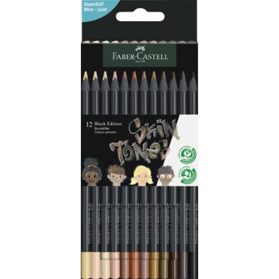 Materiais Belas Artes - Estojo 12 lápis Black Edition Faber Castell Tonos Piel | totenart.com