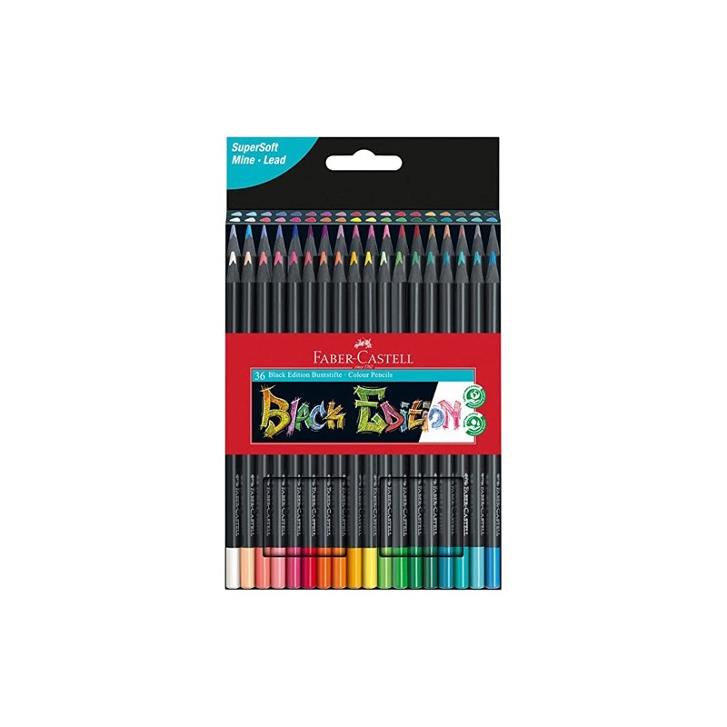 Materiais Belas Artes - Estojo 36 lápis color Black Edition Faber Castell | totenart.com
