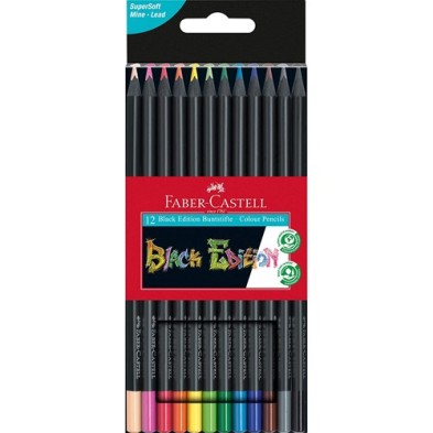 Materiais Belas Artes - Estojo 12 lápis color Black Edition Faber Castell | totenart.com