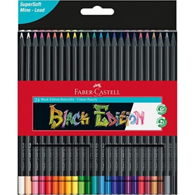 Materiais Belas Artes - Estojo 24 lápis color Black Edition Faber Castell | totenart.com