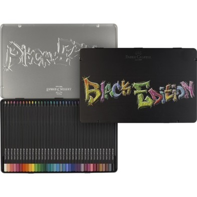 Materiais Belas Artes - Estojo metal 36 lápis color Black Edition Faber Castell | totenart.com
