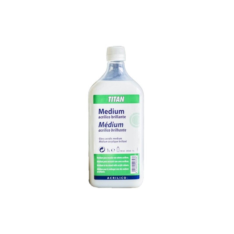 Materiais Belas Artes - Medium acrilico brilhante Titan, 1000 ml. | totenart.com