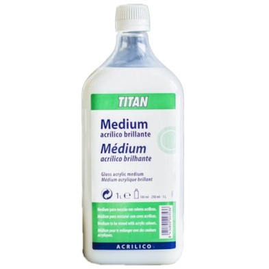 Materiais Belas Artes - Medium acrilico brilhante Titan, 1000 ml. | totenart.com