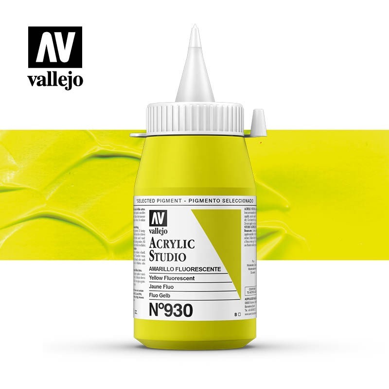 Materiais Belas Artes - Acrilico Vallejo, Amarelo Fluorescente, 500 ml. | totenart.com