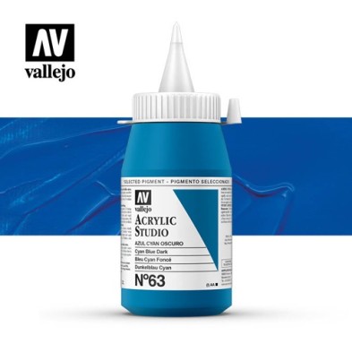 Materiais Belas Artes - Acrilico Vallejo, Azul Cyan Escuro, 500 ml. | totenart.com