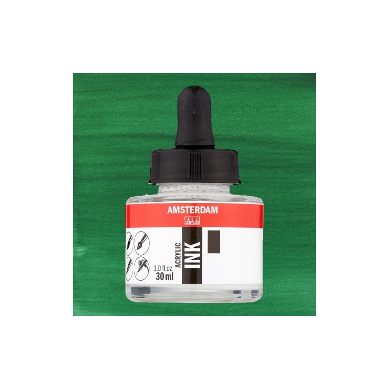 Materiais Belas Artes - Tinta Acrílica Verde Esmeralda 615 Amsterdam (30ml.) | totenart.com