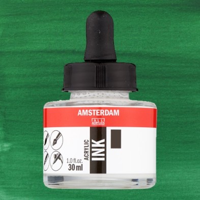 Materiais Belas Artes - Tinta Acrílica Verde Esmeralda 615 Amsterdam (30ml.) | totenart.com