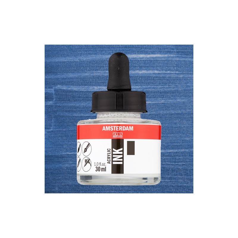 Materiais Belas Artes - Tinta Acrílica Azul Pérola 820 Amsterdam (30 ml.) | totenart.com