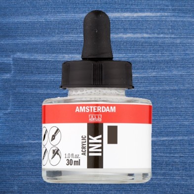 Materiais Belas Artes - Tinta Acrílica Azul Pérola 820 Amsterdam (30 ml.) | totenart.com