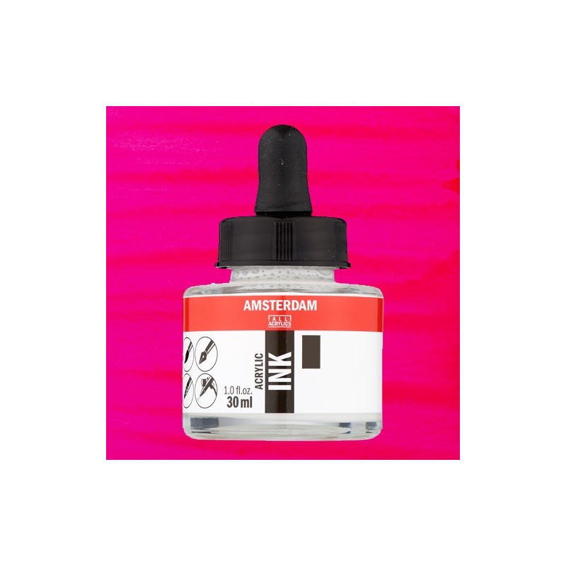 Materiais Belas Artes - Tinta Acrílica Rosa Reflex 384 Amsterdam (30ml.) | totenart.com