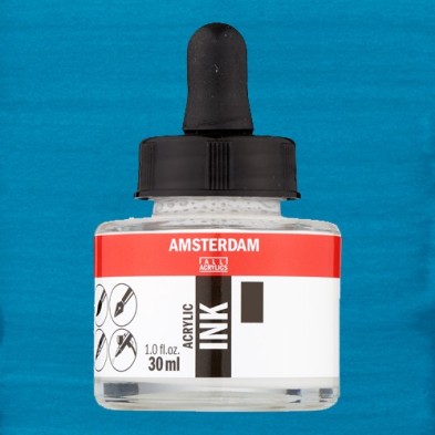 Materiais Belas Artes - Tinta Acrílica Azul Turquesa 522 Amsterdam (30ml.) | totenart.com
