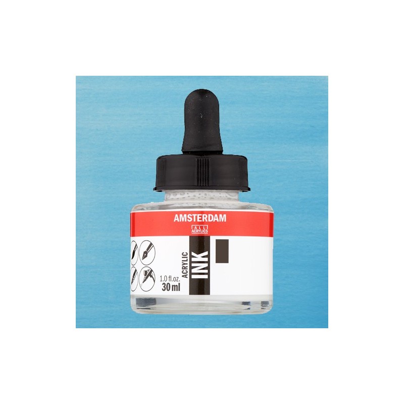 Materiais Belas Artes - Tinta Acrílica Céu Azul Claro 551 Amsterdam (30ml.) | totenart.com