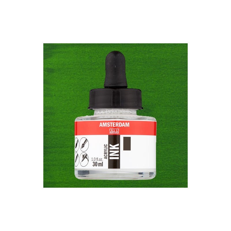 Materiais Belas Artes - Tinta Acrílica Verde Claro Permanente 618 Amsterdam (30ml.) | totenart.com