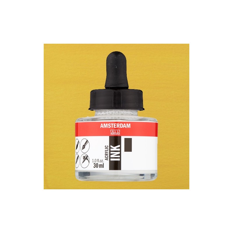 Materiais Belas Artes - Tinta Acrílica \nAmarelo Nápoles Escuro 223 Amsterdam (30ml.) | totenart.com