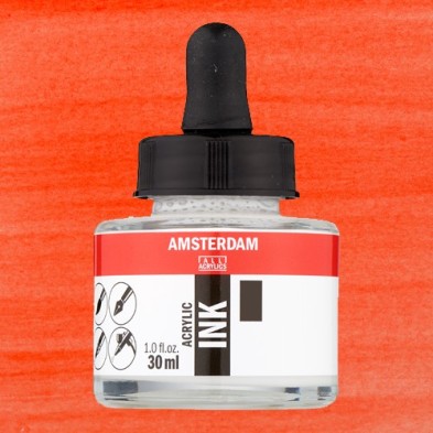 Materiais Belas Artes - Tinta Acrílica Laranja Reflex 257 Amsterdam (30ml.) | totenart.com