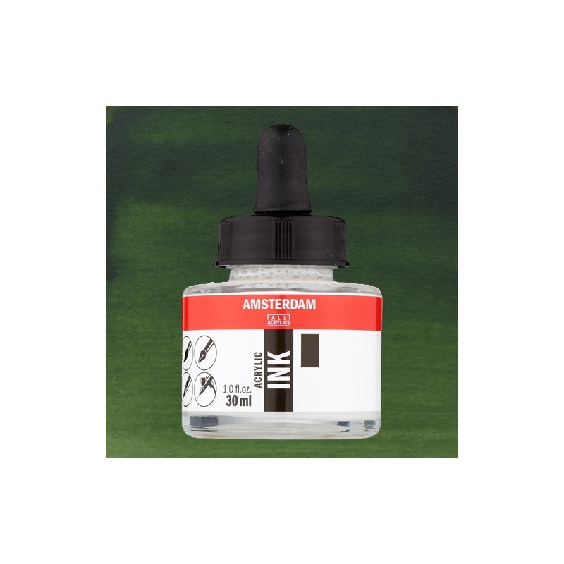Materiais Belas Artes - Tinta Acrílica Verde Oliva Escuro 622 Amsterdam (30ml.) | totenart.com