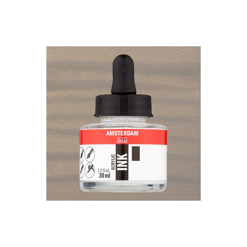 Materiais Belas Artes - Tinta Acrílica Cinza Calido 718 Amsterdam (30ml.) | totenart.com