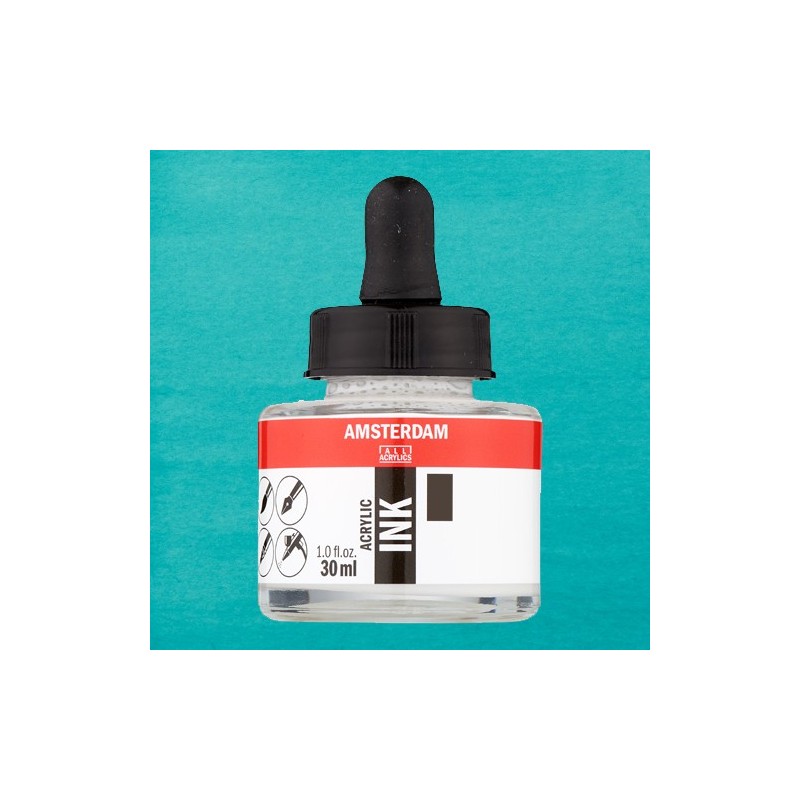 Materiais Belas Artes - Tinta Acrílica Verde Turquesa 661 Amsterdam (30ml.) | totenart.com